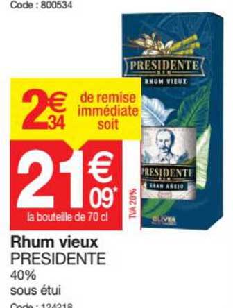 rhum vieux présidente