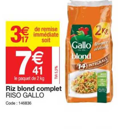 riz blond complet riso gallo