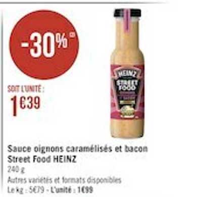 sauce oignons caramélisés et bacon street food heinz