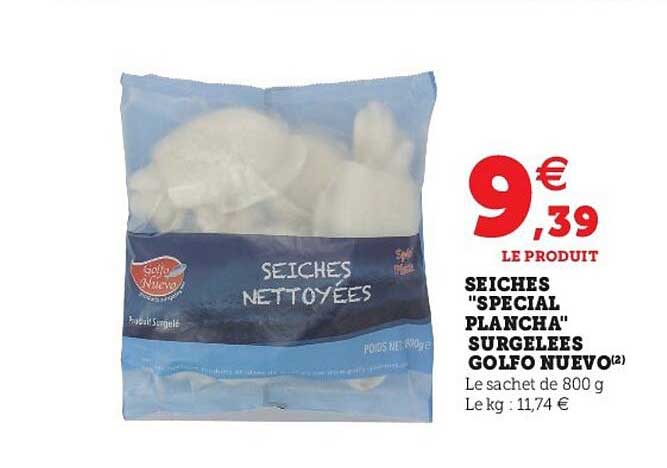 seiches "spécial plancha" surgelées golfo nuevo
