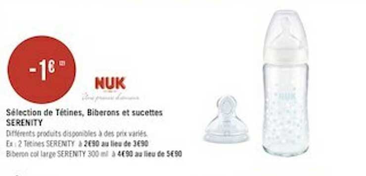 sélection de tétines, biberons et sucettes serenity nuk
