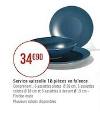 Service Vaisselle 18 Pièces En Faïence