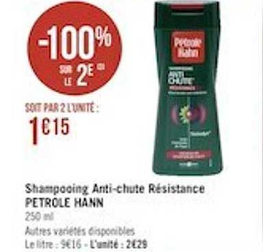 shampooing anti-chute résistance pétrole hann