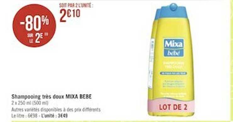 shampooing très doux mixa bébé