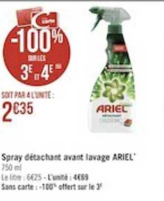 spray détachant avant lavage ariel