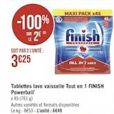 tablette lave vaisselle tout en 1 finish powerball