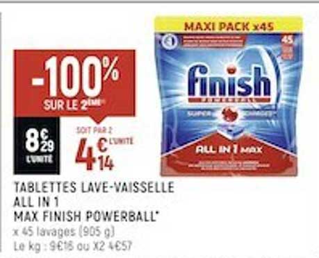 tablettes lave-vaisselle all in 1 max finish powerball