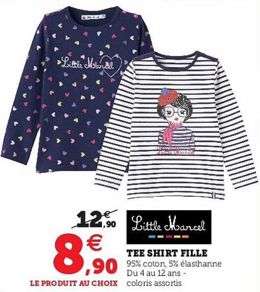 tee-shirt fille little marcel