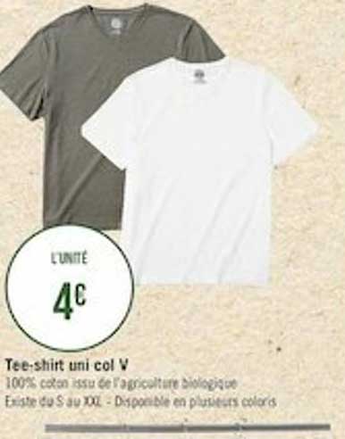 tee-shirt uni col v