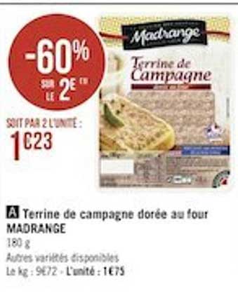 terrine de campagne dorée au four madrange