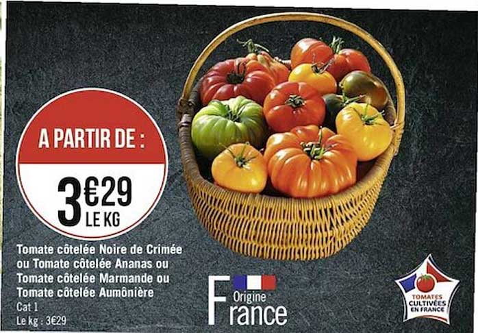 tomate côtelée noire de crimée ou tomate côtelée ananas ou tomate côtelée marmande ou tomate côtelée aumônière