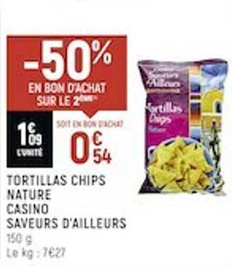 Tortillas Chips Nature Casino Saveurs D'ailleurs