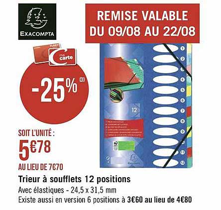 trieur à soufflets 12 positions