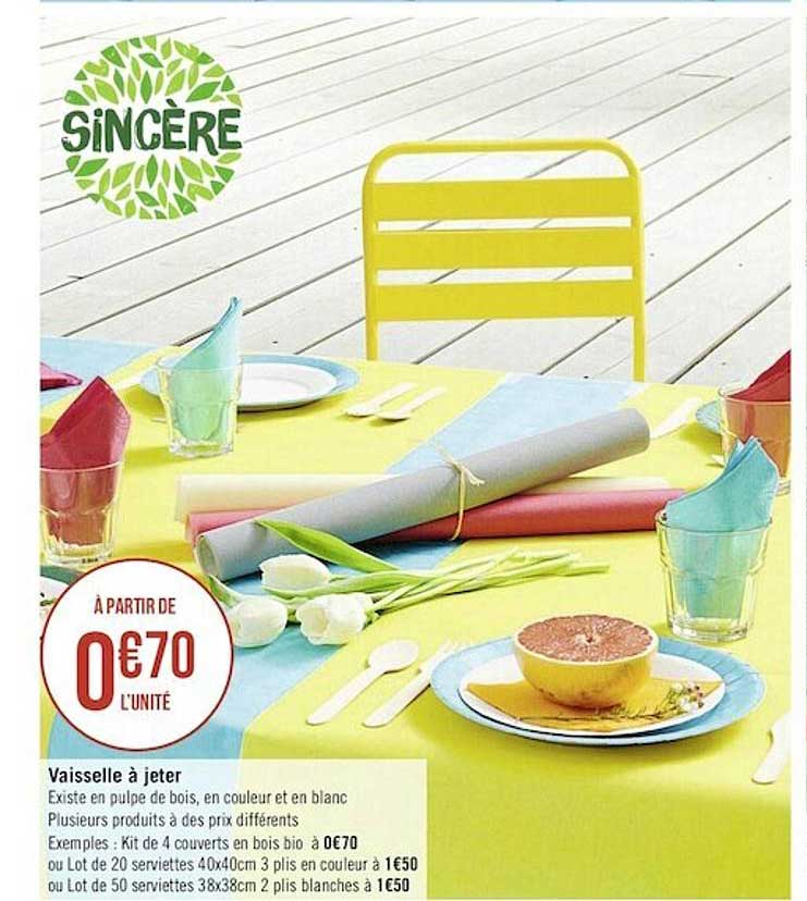 vaisselle à jeter sincère