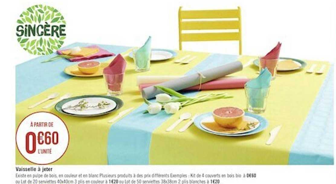 vaisselle à jeter sincère