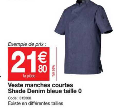veste manches courtes shade  denim bleue taille 0