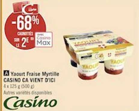 Yaourt Fraise Myrtille Casino ça Vient D'ici