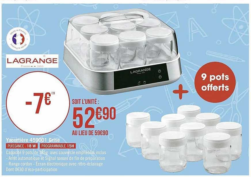 Yaourtière 459001 Grise Lagrange