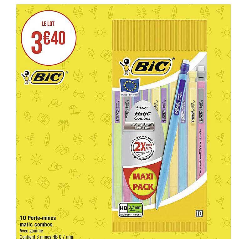 10 porte-mines matic combos bic