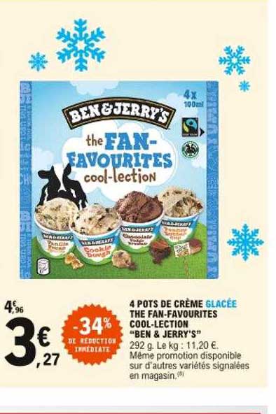 4 pots de crème glacée the fan-favourites cool-lection "ben & jerry's