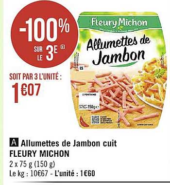 allumettes de jambon cuit fleury michon