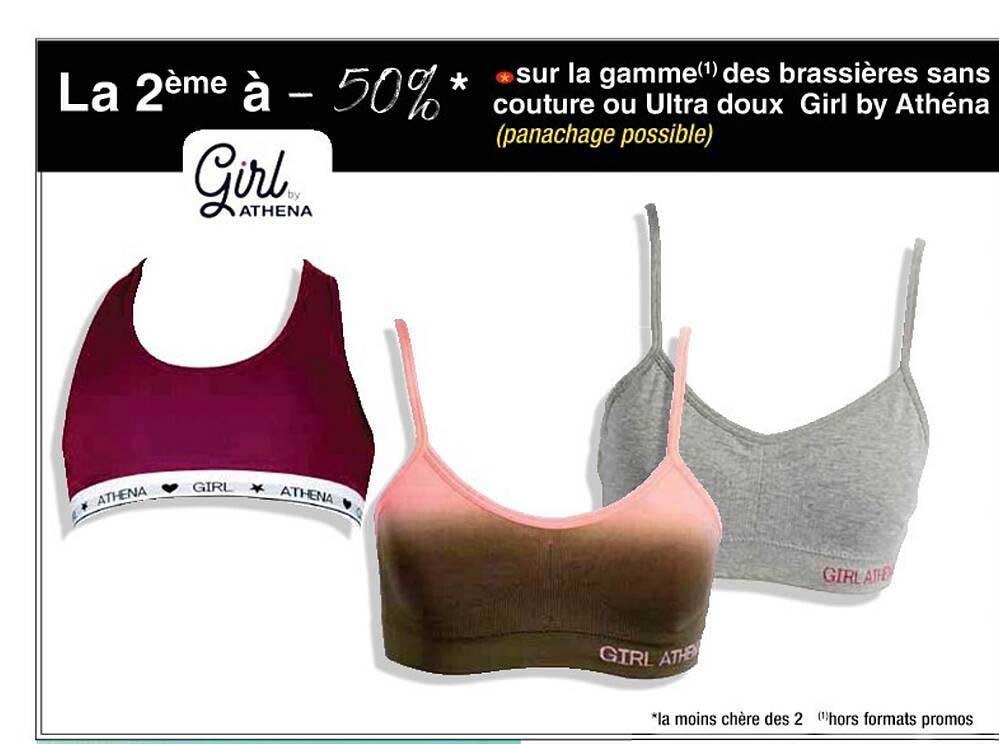 brassières sans couture ou ultra doux girl by athéna