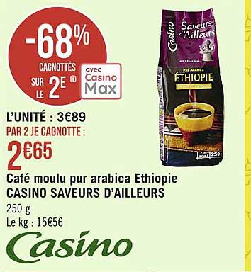 café moulu pur arabica ethiopie casino saveurs d'ailleurs