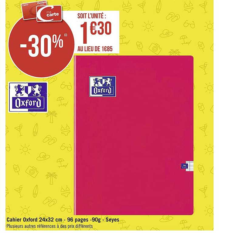 cahier oxford 24 x 32 cm - 96 pages - 90g - seyes