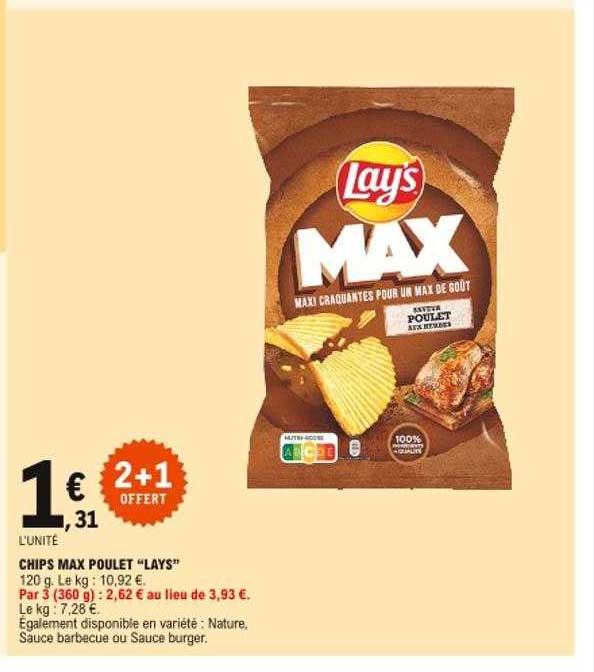 Chips Max Poulet "lays"