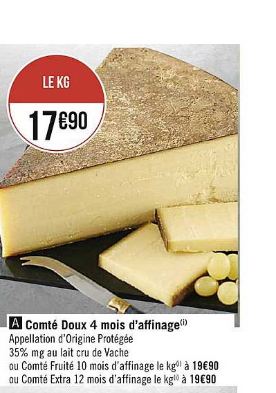 comté doux 4 mois d'affinage