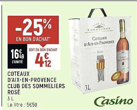 coteaux d'aix-en-provence club des sommeliers rosé