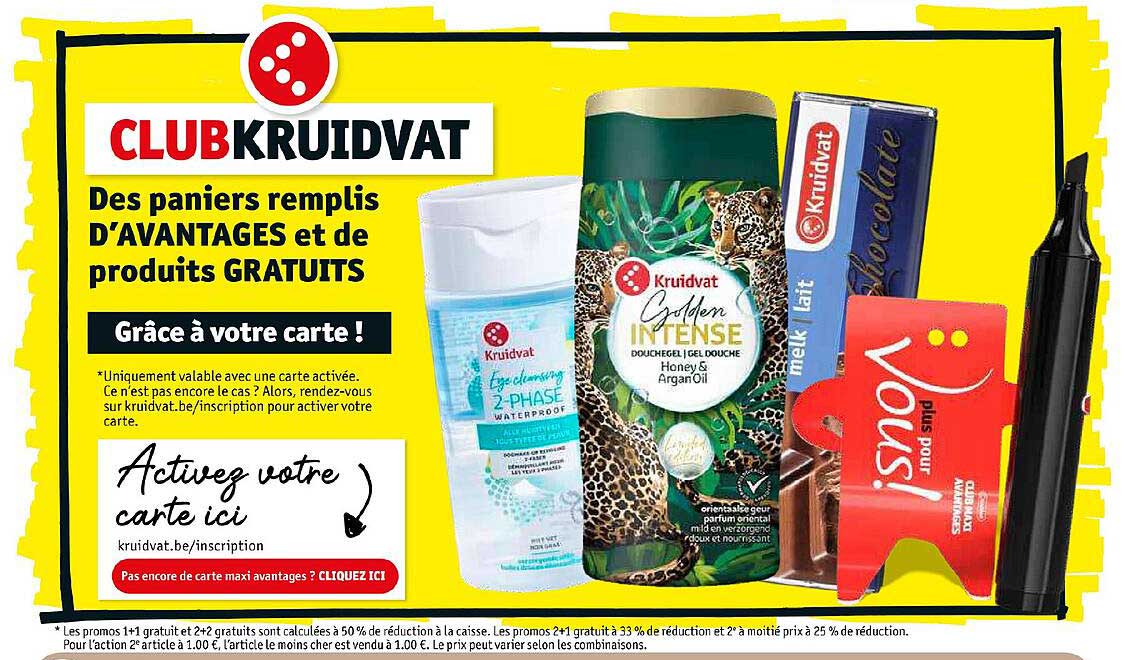 des paniers remplis d'avantages et de produits gratuits