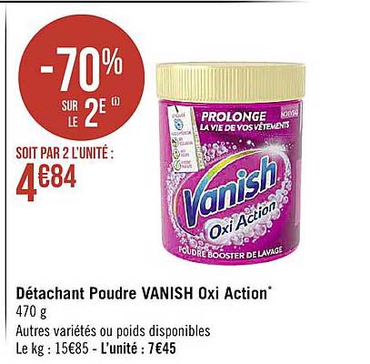 détachant poudre vanish oxi action