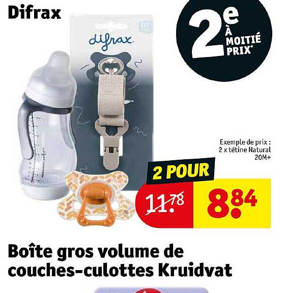 difrax, boîte gros volume de couches-culottes kruidvat