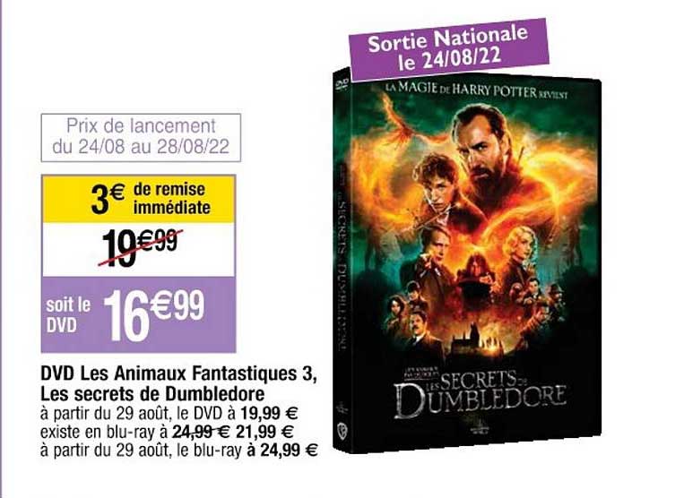 dvd les animaux fantastiques 3, les secrets de dumbledore