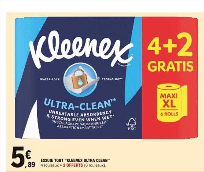 essuie-tout "kleenex ultra clean"