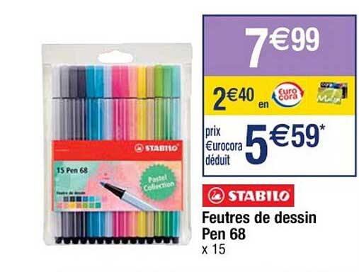 feutres de dessin pen 68 stabilo