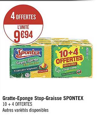 gratte-éponge stop-graisse spontex