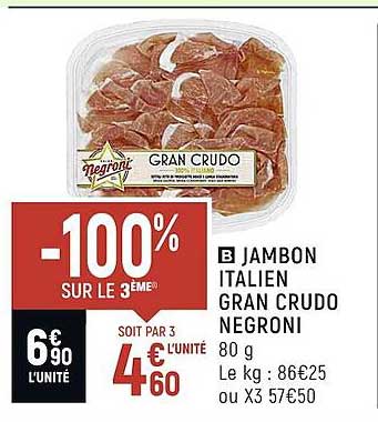 jambon italien gran crudo negroni