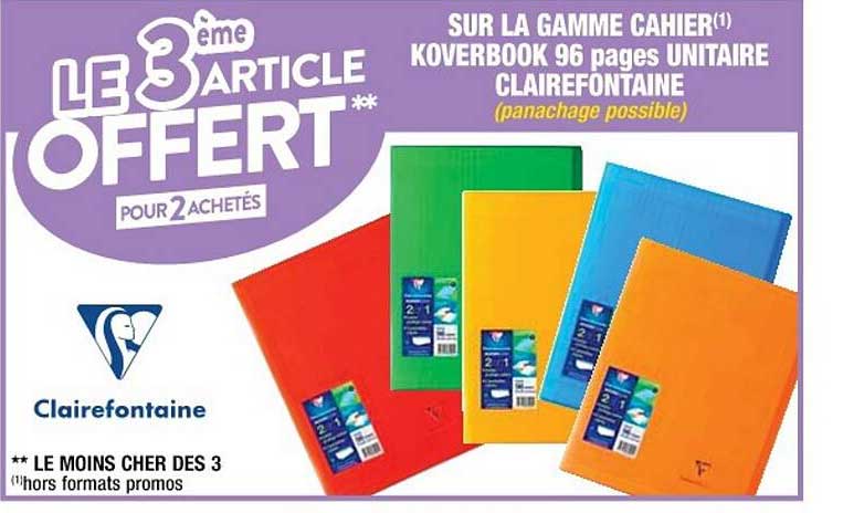 la gamme cahier koverbook 96 pages unitaire clairefontaine