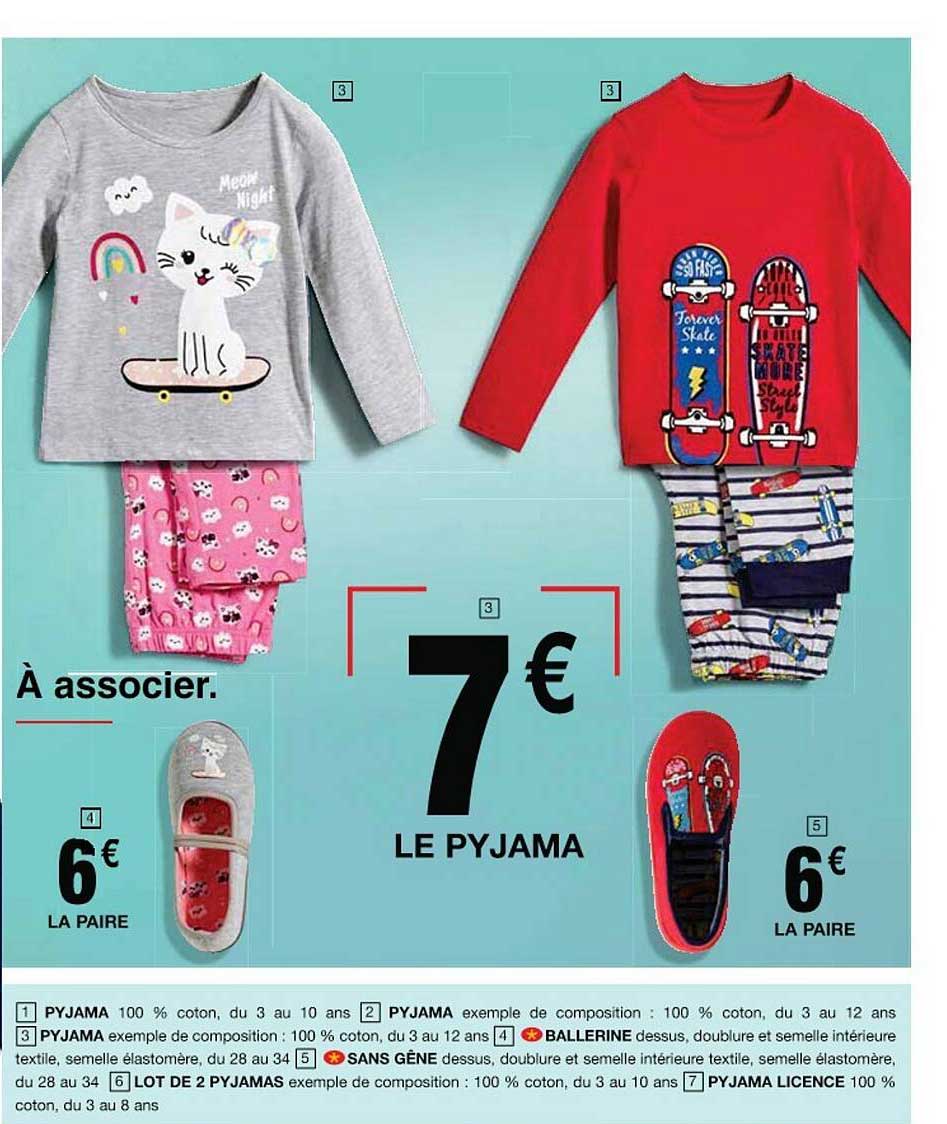 le pyjama, ballerine, sans gêne, pyjama licence, lot de 2 pyjamas