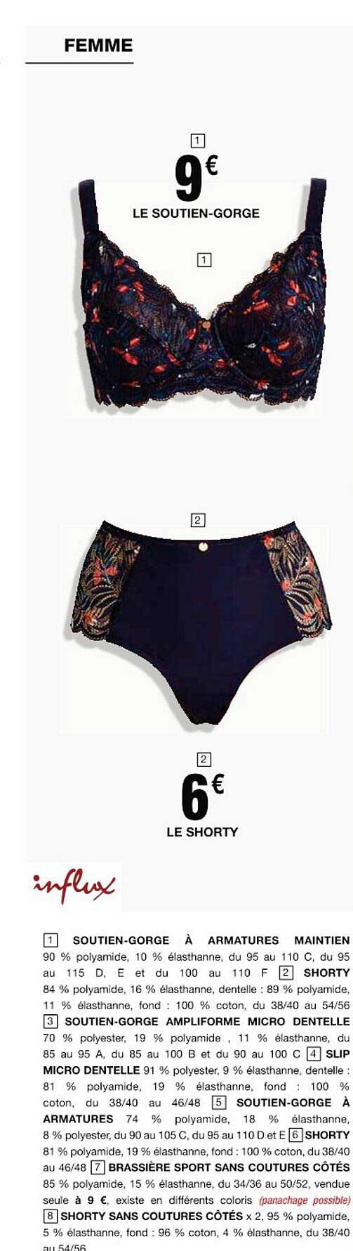 le soutien-gorge, le shorty