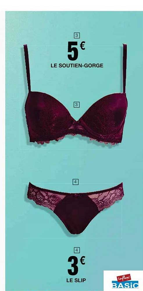 le soutien-gorge, le slip influx basic