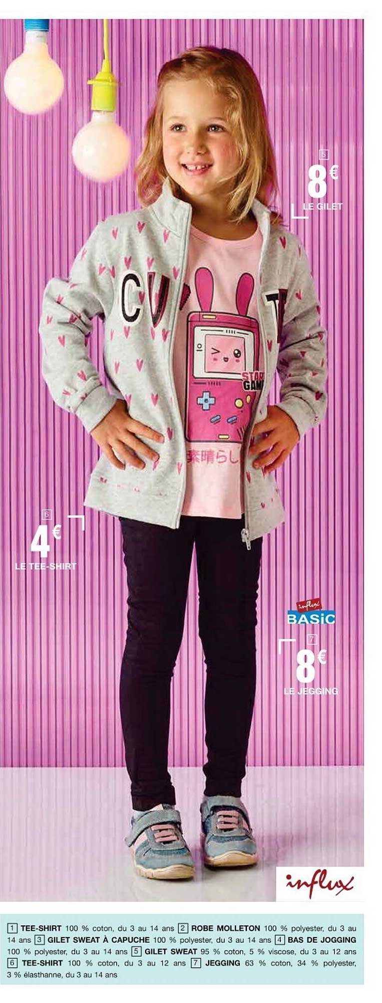 le tee-shirt, le gilet, le jogging influx