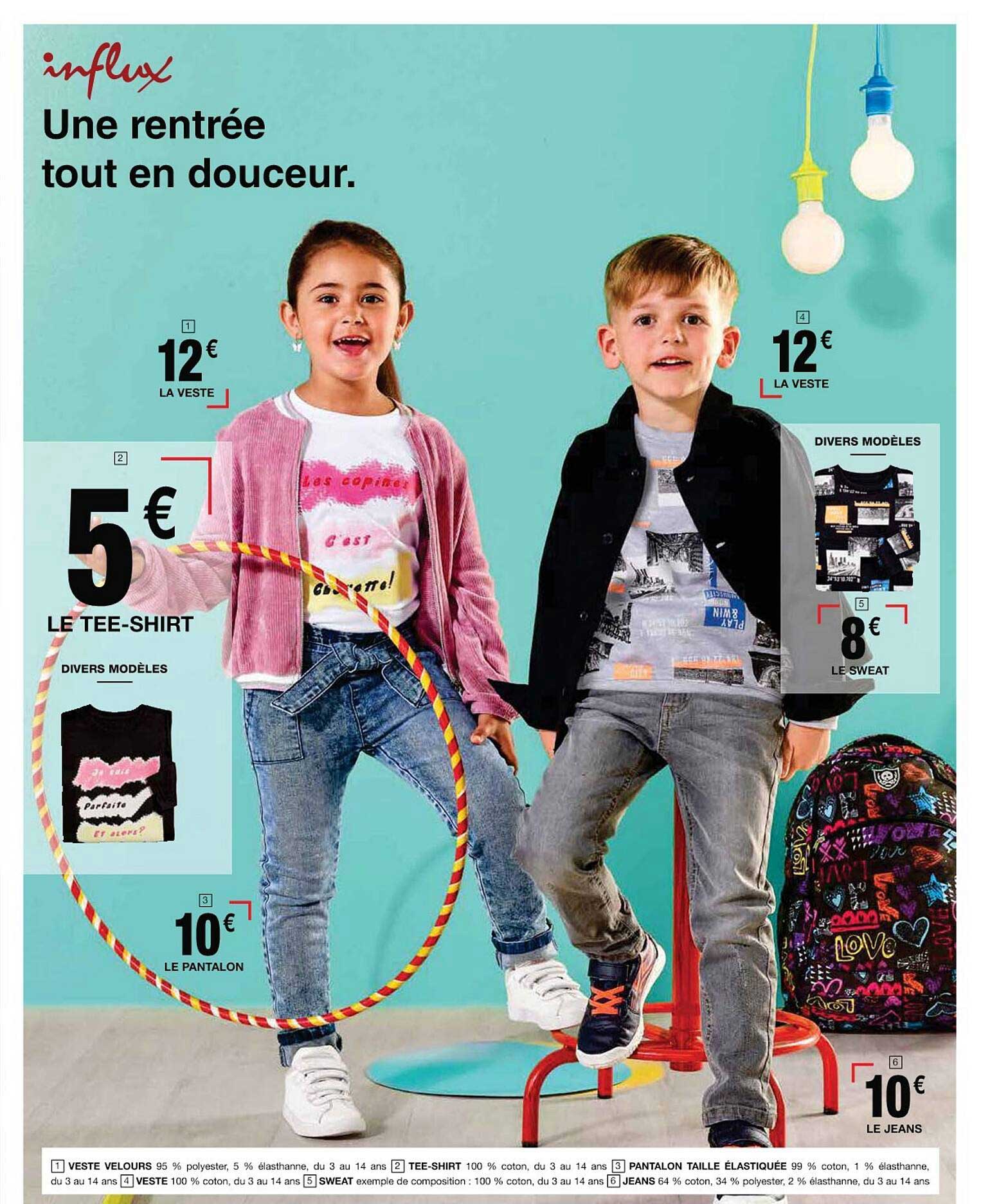 le tee-shirt, le pantalon, le jeans, la veste, le sweat