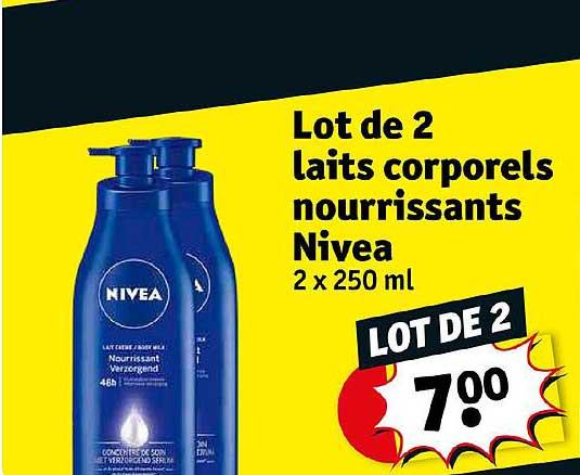 lot de 2 laits corporels nourrissants nivea