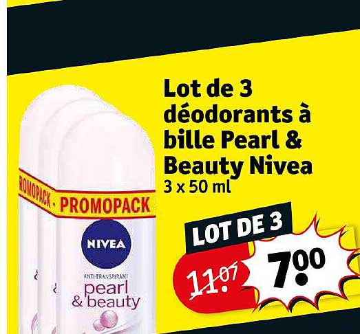 Lot De 3 Déodorants à Bille Pearl & Beauty Nivea