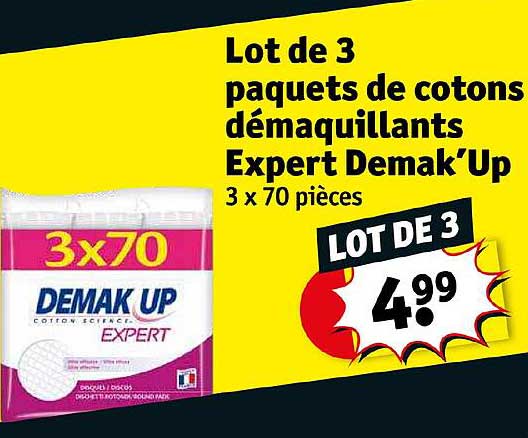 lot de 3 paquets de cotons démaquillants expert demak'up