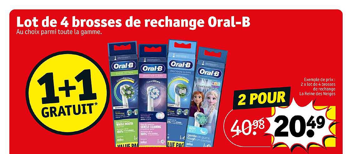 lot de 4 brosses de rechange oral-b