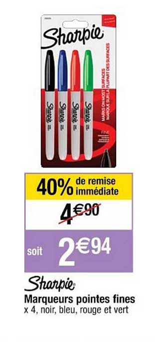 marqueurs pointes fines sharpie